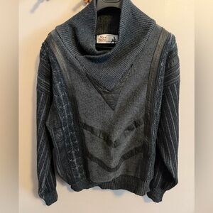 Vintage 90s Nino Foriers Vintage Gray Leather Trim M